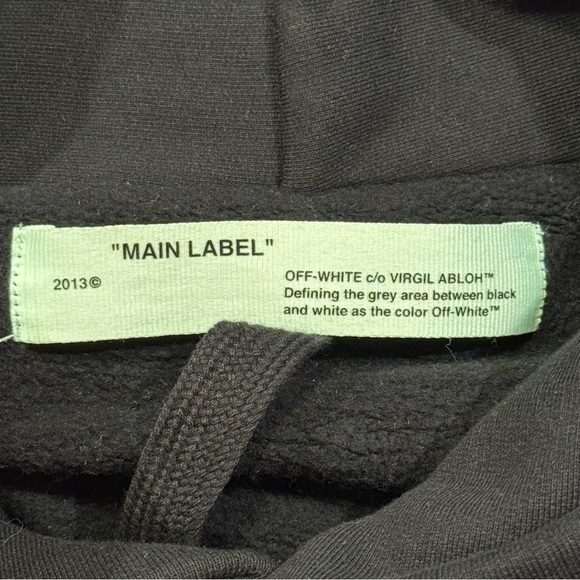 Off-White Virgil Abloh XL Black Layered Long Sleeve Hoodie Streetwear Authentic - Picture 3 of 8